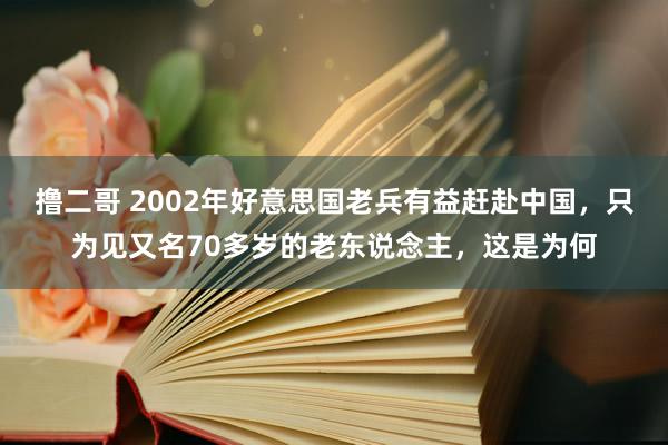 撸二哥 2002年好意思国老兵有益赶赴中国，只为见又名70多岁的老东说念主，这是为何