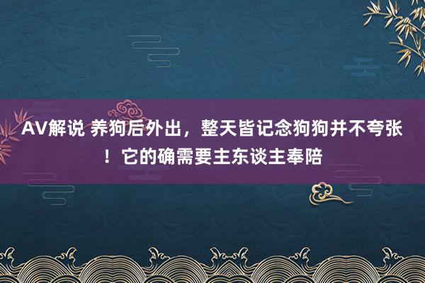 AV解说 养狗后外出，整天皆记念狗狗并不夸张！它的确需要主东谈主奉陪