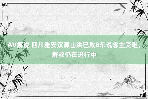 AV解说 四川雅安汉源山洪已致8东说念主受难，解救仍在进行中