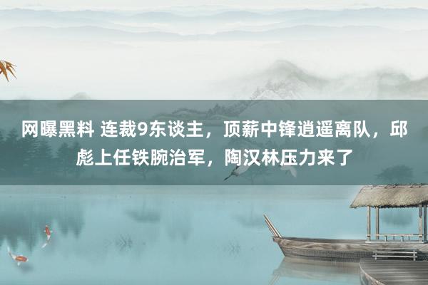 网曝黑料 连裁9东谈主，顶薪中锋逍遥离队，邱彪上任铁腕治军，陶汉林压力来了