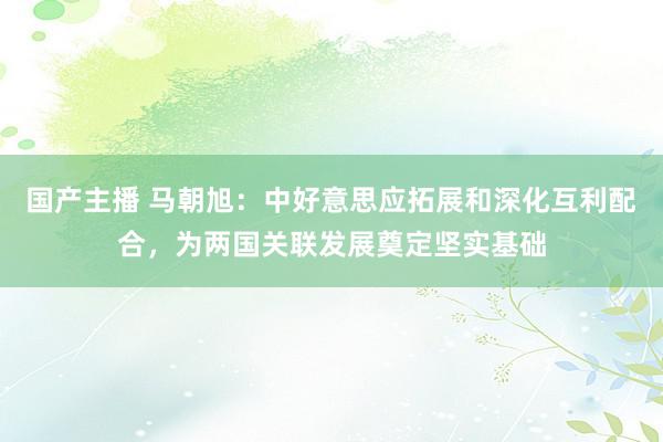 国产主播 马朝旭：中好意思应拓展和深化互利配合，为两国关联发展奠定坚实基础