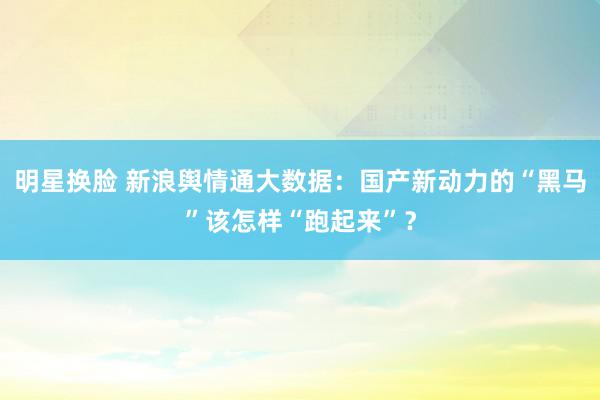 明星换脸 新浪舆情通大数据：国产新动力的“黑马”该怎样“跑起来”？