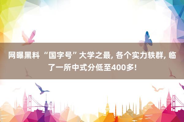 网曝黑料 “国字号”大学之最, 各个实力轶群, 临了一所中式分低至400多!