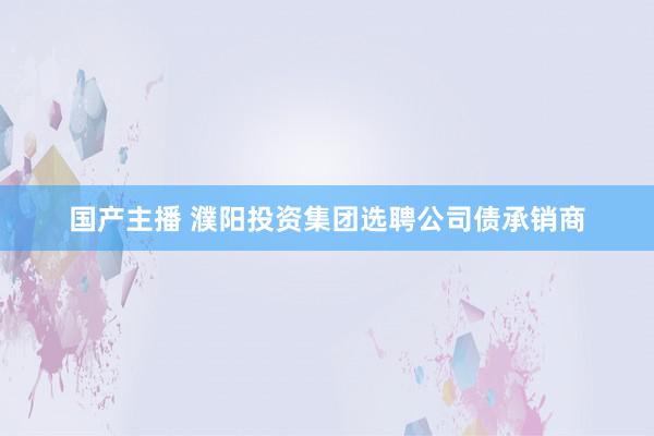 国产主播 濮阳投资集团选聘公司债承销商