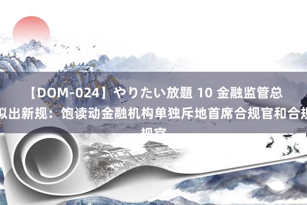 【DOM-024】やりたい放題 10 金融监管总局拟出新规：饱读动金融机构单独斥地首席合规官和合规官