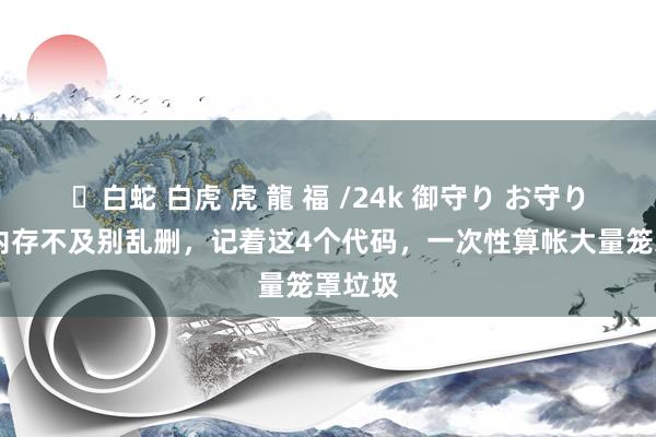 ✨白蛇 白虎 虎 龍 福 /24k 御守り お守り 手机内存不及别乱删，记着这4个代码，一次性算帐大量笼罩垃圾