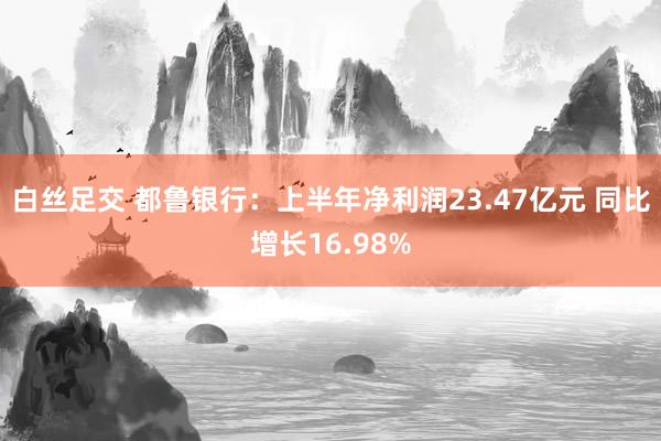 白丝足交 都鲁银行：上半年净利润23.47亿元 同比增长16.98%