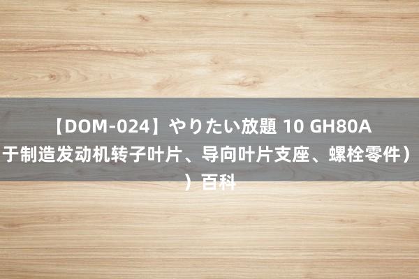 【DOM-024】やりたい放題 10 GH80A（用于制造发动机转子叶片、导向叶片支座、螺栓零件）百科